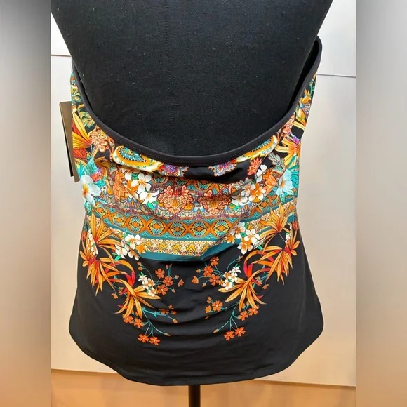 Kenneth Cole Tahiti Floral Halter Padded Tankini Top Size XL NWT - Picture 5 of 14